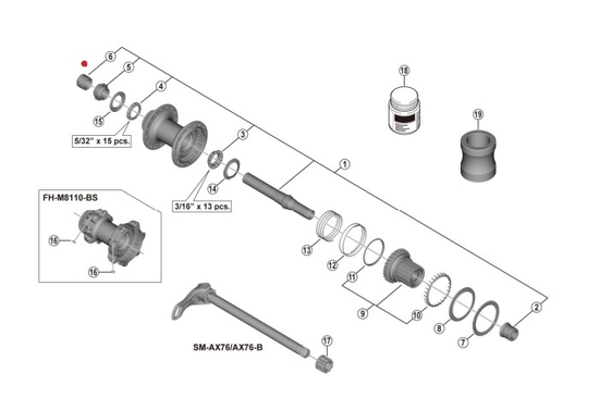 Shimano Контргайка левая для FH-M8110