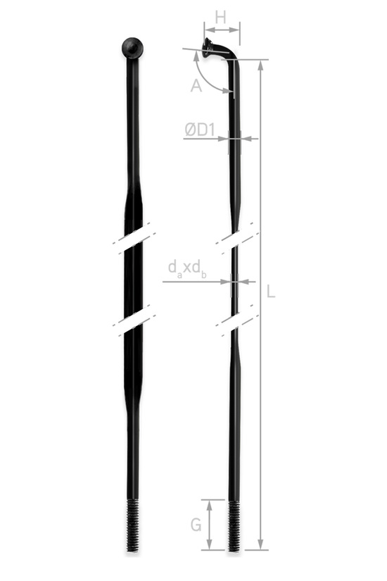 Спица Rodi Oxidised Flat, черный, без ниппеля