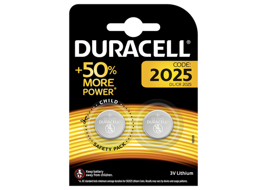 Батарейка Duracell CR2025, 2 шт.