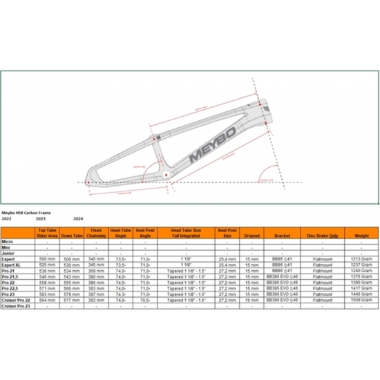 Рама BMX-Race Meybo HSX Carbon 2024 No Decal / Shiny Clear coat