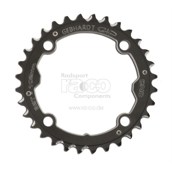 Передняя звезда GEBHARDT CNC XTR 960 chain ring incl shifting pins, black, 102 mm